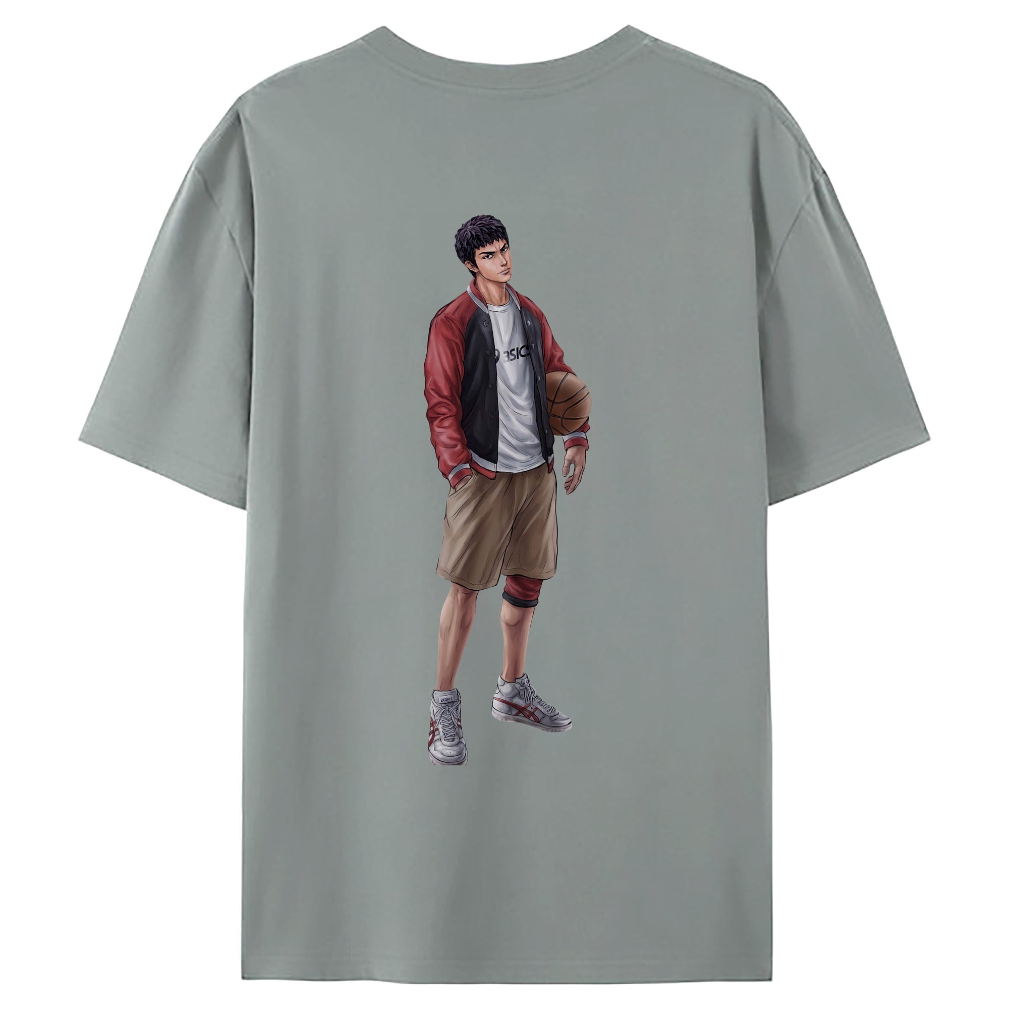 （画像用） SLAM DUNK／スラムダンク 綿100％ メンズ半袖Tシャツ（バックプリント） 通気性